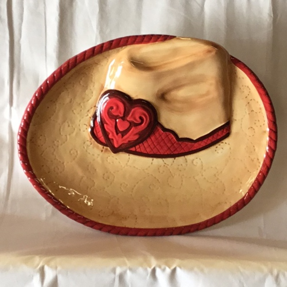 Adorable Western Cowgirl Hat Jewelry Plate